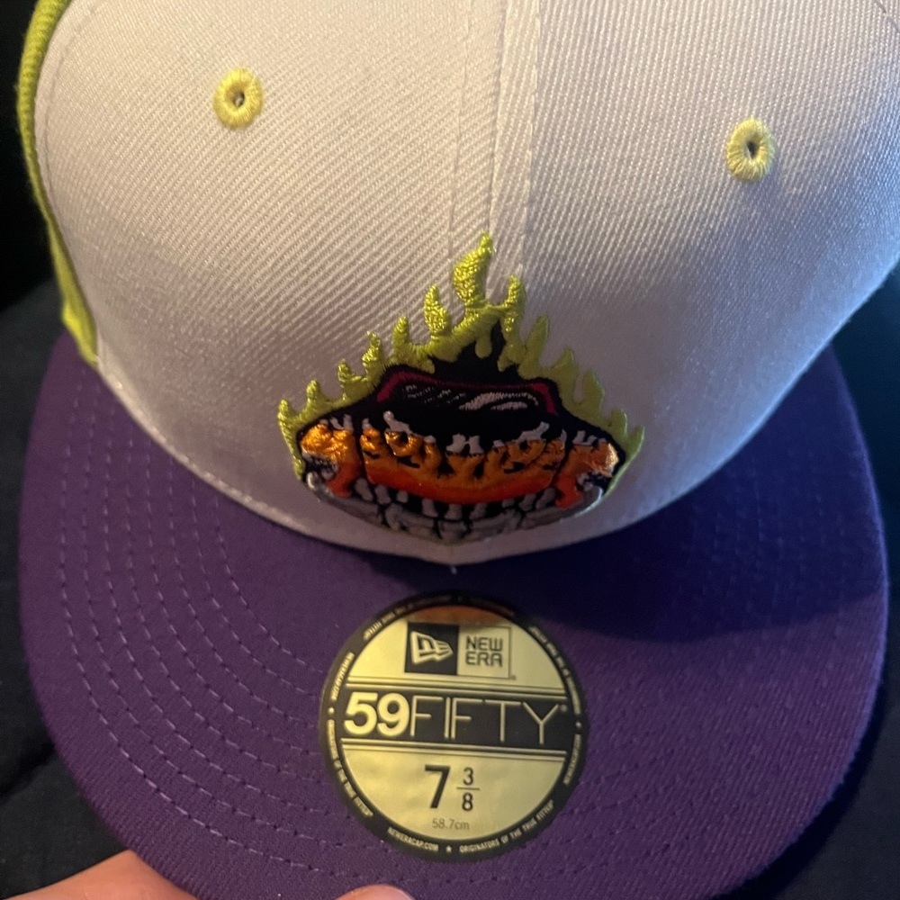 New Era 59FIFTY White and Purple Cap